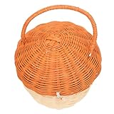 UTHCLO Bolso de Mano Infantil de Ratán Tejido Forma de Bellota Cesta Decorativa para Almacenamiento y Fotografía Bolsa Artesanal para Diseño Natural y Resistente