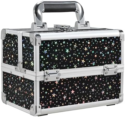 Joligrace Makeup Case Organizer Makeup Box Cosmetic Train Case with Mirror