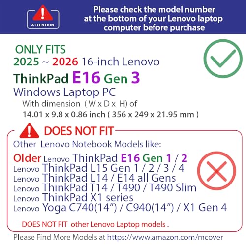 Carcasa protectora ThinkPad E16 Gen 3 mCover policarbonato transparente de 16 pulgadas 3