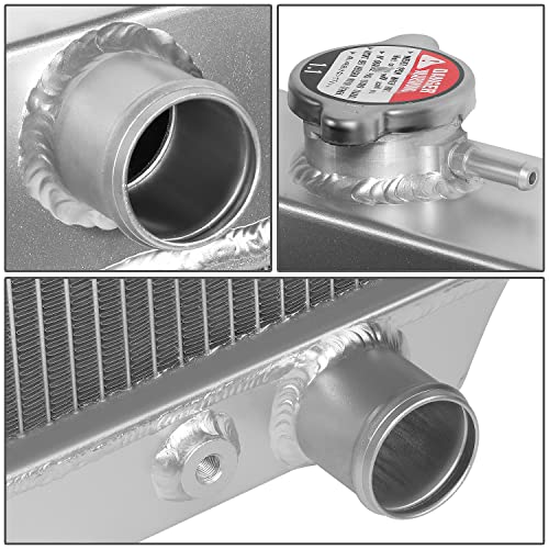 Image of DNA Motoring RA-SBC55-3 3-Row Full Aluminum Radiator Compatible with 55-57 Bel-Air /Nomad /Del Ray 4.3L /4.6L V8 MT