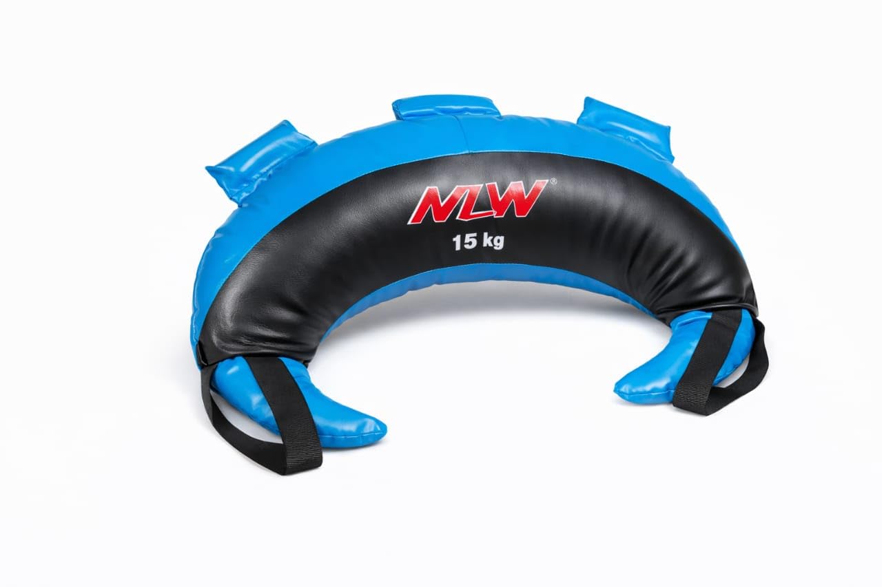 bulgarian bag 15kg, synthetic leather, 3 sturdy handles, reinforced double stitching, full body workout, strength training