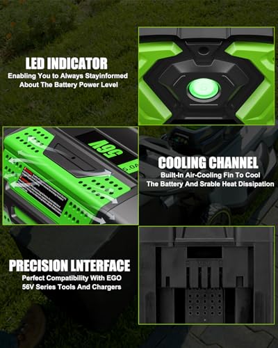 Image of 1Pack 56V Battery 5.0Ah Replacement for EGO 56V Battery with LED Indicator