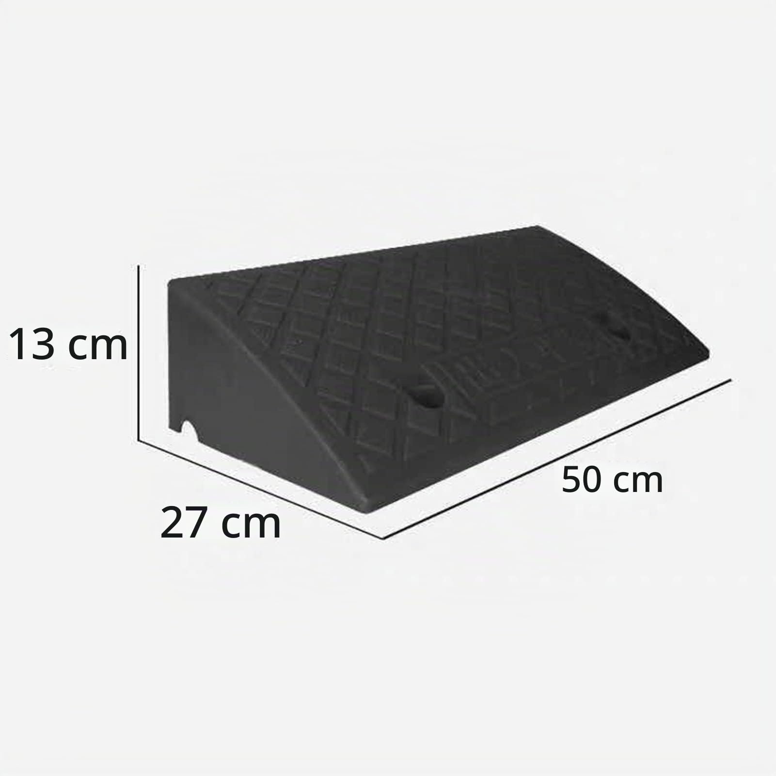 Gradini per Dossi in Salita, Rampe per Rampe in Plastica per Auto, Tappetini in Salita, Tappetino in Plastica Leggero Colorato per Parcheggio in Strada (Nero/13, 5cm)