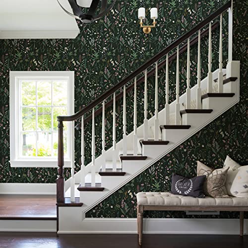 Jiffdiff 17.3'' X 393.7" Floral Peel And Stick Wallpaper Vinyl Wallpaper Flower Wallpaper Vintage Vinyl Peel And Stick Wallpaper For Kitchen Cabinet Furniture Renter Friendly (Covers 47.4 Sq Ft) #TOP4