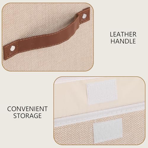 Yawinhe 2 Stück Faltbare Aufbewahrungsbox mit Deckel,38x25x25cm,Beige – Ansicht 7