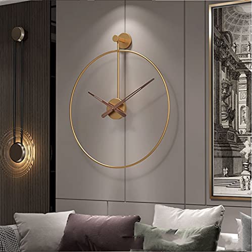 Modirnation 'The Ring' Oversized Modern Nordic Wall Clock, Minimalistic And Stylish, Simplistic Luxury Metal Design, Silent Quartz Mechanism, Home Decor For Home/Office (Gold) #TOP6