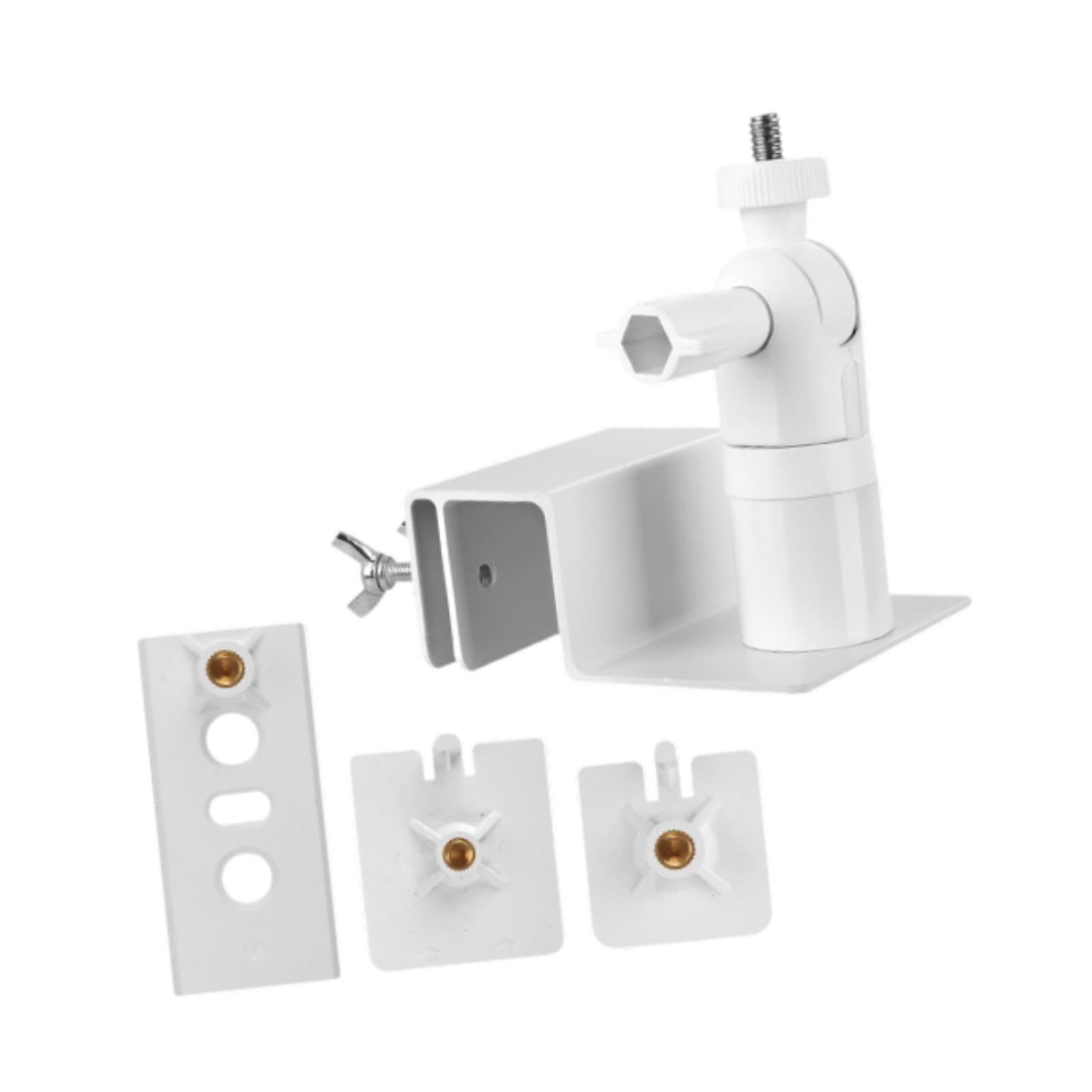 Yiju Security Camera Bracket Gutter Mount Surveillance Camera Holder Adjustable Siding Clips for Indoor Outdoor Dormitory Office, White