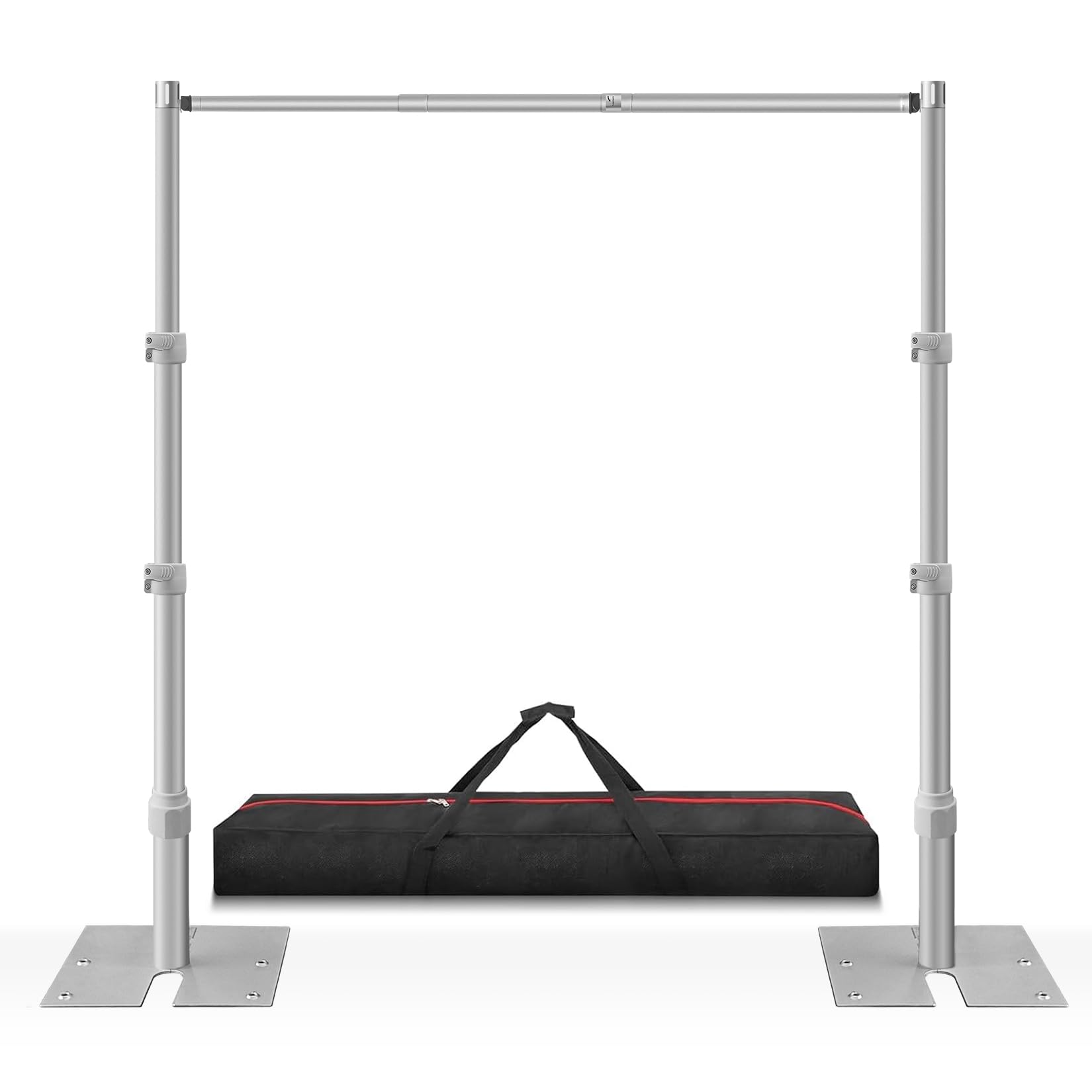 Jiang&Rong 3 x 3 m Support de Toile de Fond Réglable, Robuste | Pour Mariage, Fête D'anniversaire et Décoration de Banquet - Argenté