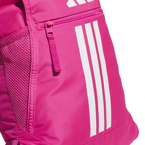 Image of adidas Alliance Sackpack - Drawstring Backpack for Sports, Small Gym, Team Shock Pink 2 /White /3, One Size, Alliance Sackpack - Drawstring Backpack Small Bag for Men and Women
