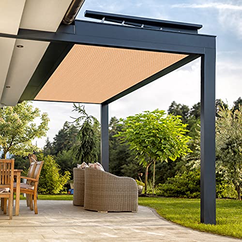 Vicllax Shade Fabric Sun Shade Cloth Privacy Screen With Grommets For Patio Garden Pergola Cover Canopy 10X14 Ft, Wheat #TOP4