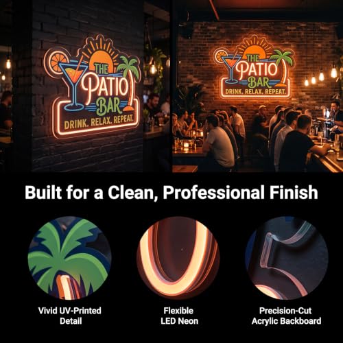 Image of Custom Logo Neon Sign, UV Printed LED Sign for Business, Office & Salon