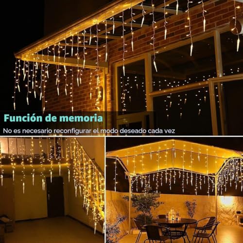 Luces solares de gotas de hielo de 4m para decoración navideña exterior 3