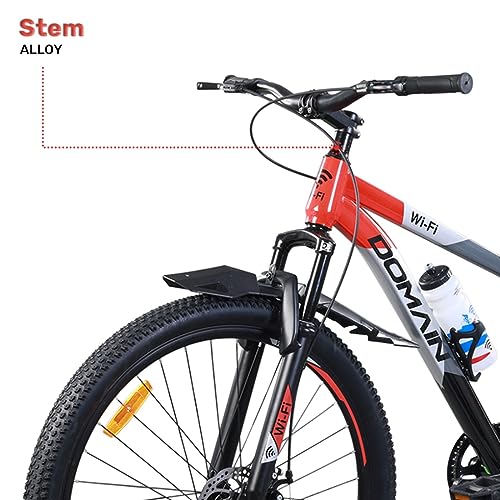 Image of Wifi Domain 29 Inches Single Speed Bicycle for Men Woman and Adults, with Dual Disc, 17 Inch Steel Frame, Hartex 2.40 Tyres, (Red Black)