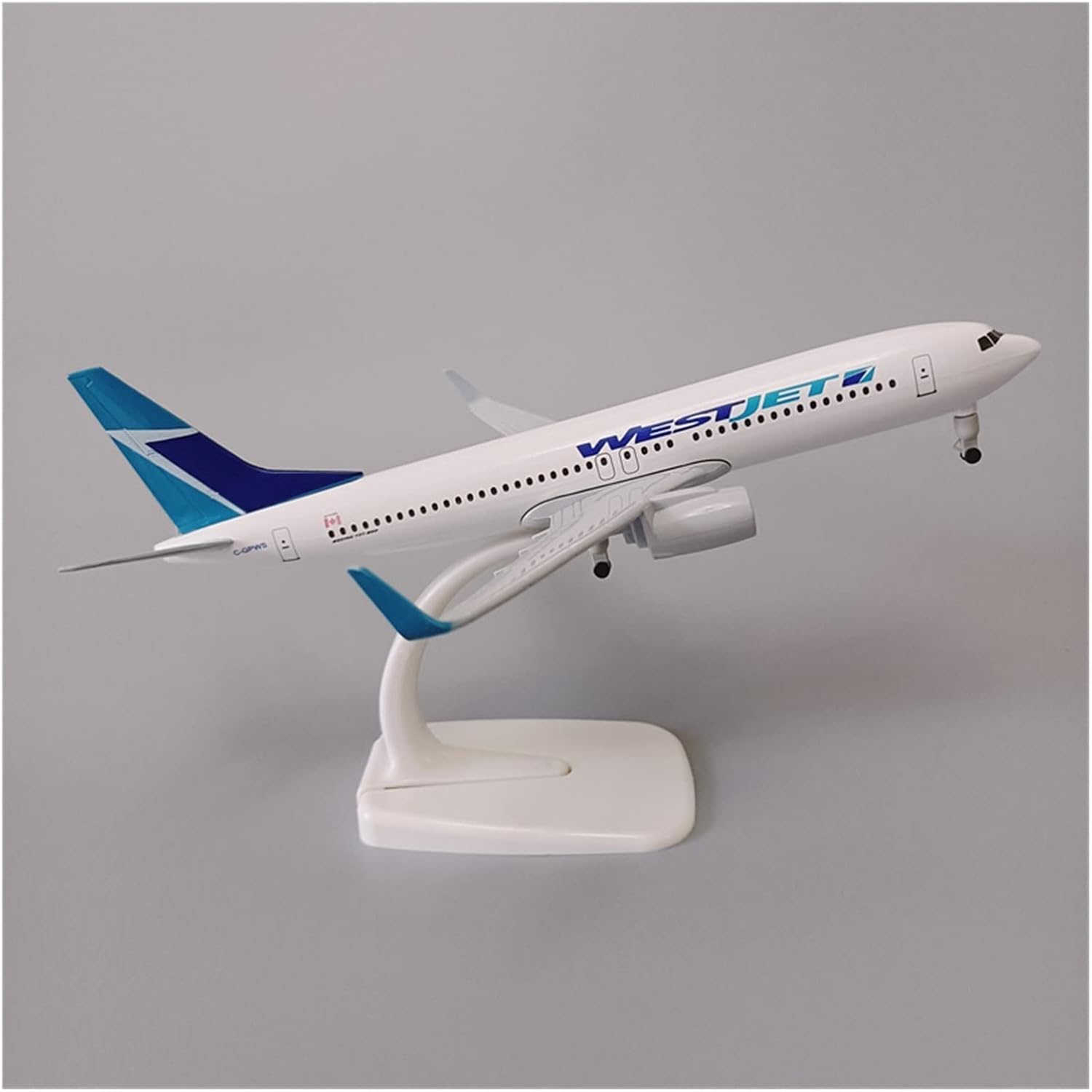 20cm Alloy Metal Fit for WESTJET Boeing 737 B737 Die-Cast Airplane Model Gift Set Plastic Kit Hobby Playgame Kit