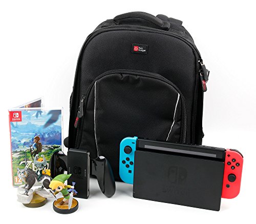 Preisvergleich Produktbild DURAGADGET Rucksack Padded für Nintendo Switch (Console + Joy mit) + Handy wasserdicht / Innenraum multisezione