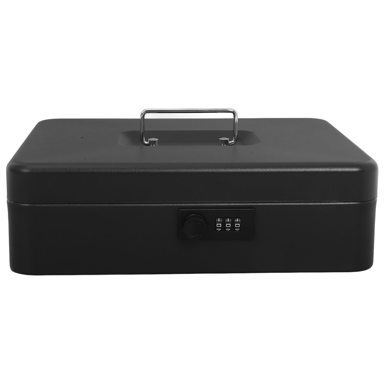 PATKAW Caisse à Monnaie Portable en Fer Noir Serrure à Code