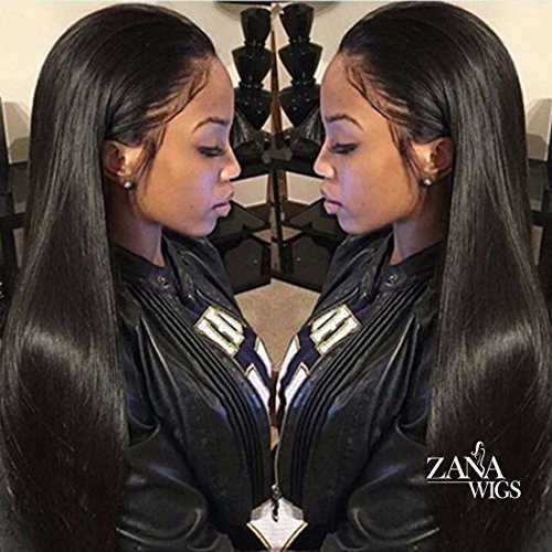 zanawigs cheveux indiens 100% humains soyeux droite perruque Lace Front pour femme deux tons Couleur