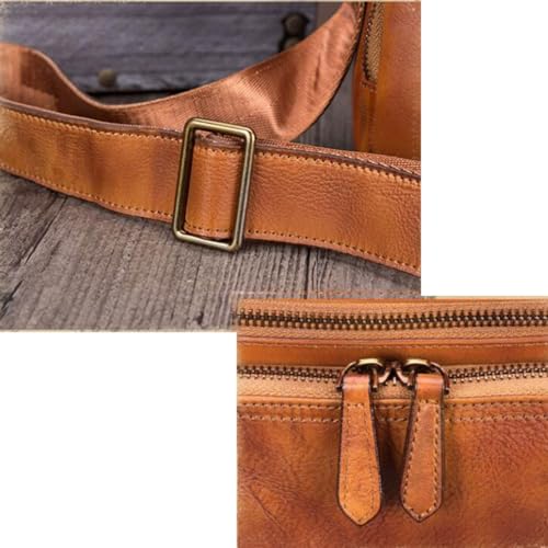 Mens Genuine Leather Shoulder Bags Casual Daypacks Waist Packs Messenger Bags Crossbody Bags Travel Bags(Black)4