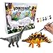 AINOLWAY 3D Painting Dinosaurs for Kids DIY Graffiti Toys - Decorate Your Own 2 Solid-Resin Dinosaur Arts Crafts ( B)