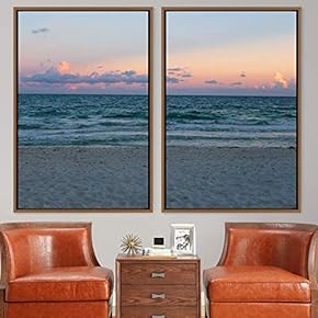 signwin 2 Piece Framed Canvas Wall Art Coastal...