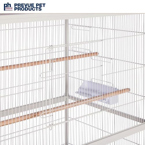 Prevue Pet Products Wrought Iron Flight Cage with Stand, Large Birdcage for Pets, Metal Cage Standing Birdcage, Chalk White - Thumbnail 5