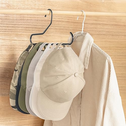 Mkono Hat Organizer for Baseball Caps Metal Hat Rack for Closet Set of 2 Hat Hangers Baseball Cap Holder Hat Storage Organizer Holds 20 Caps, Black by Mkono - Image 3