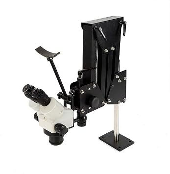 Multi-Directional Microscope,Microscope Gem Diamond Setting Machine with Stand, 7X-4.5X Inlaid Mirror Multi-Directional Micro-Setting Microscope Jewelry Tools(USA Stock)