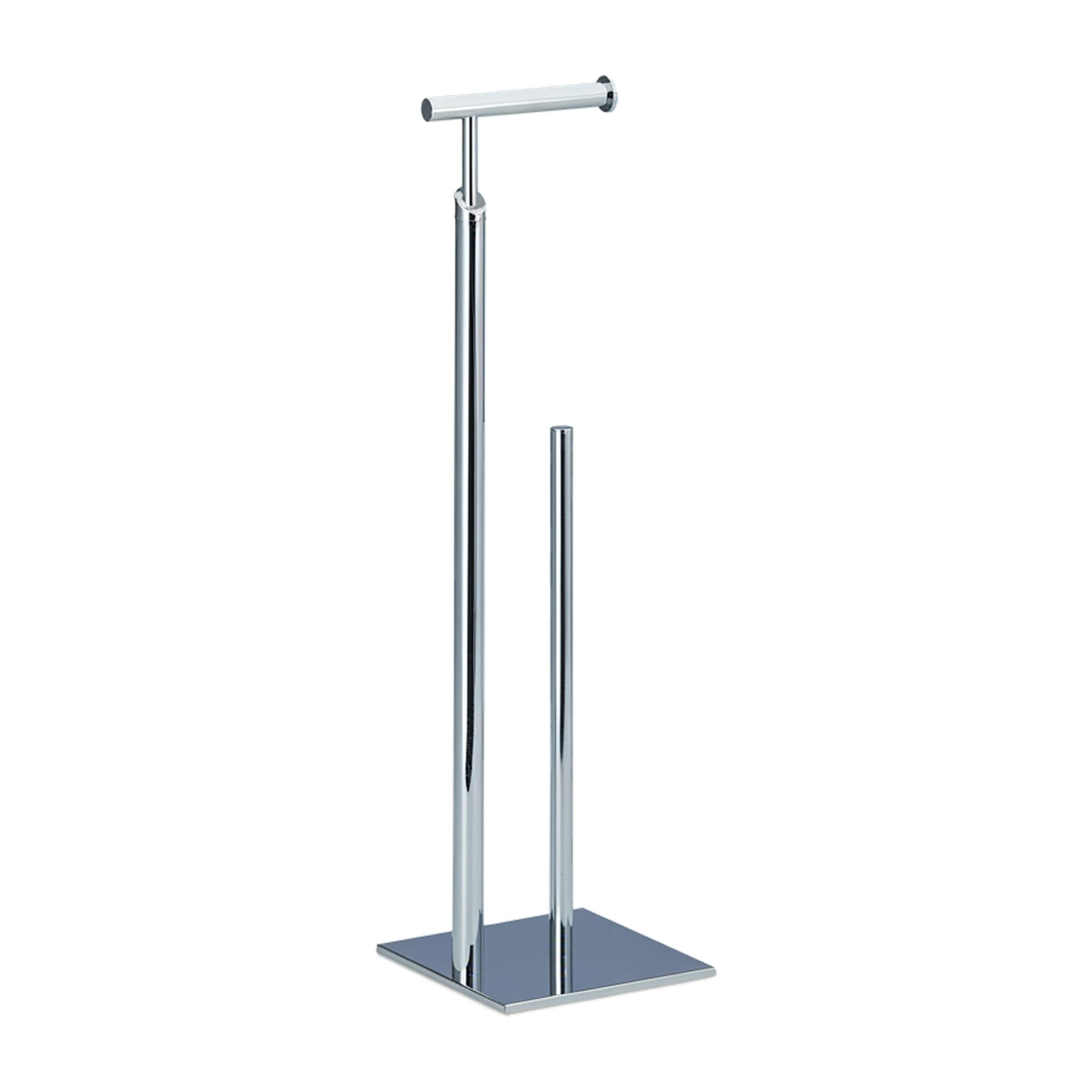 Set de Portarrollos Baño y Toallero de Pie PAGNONI, 2 Unidades, Acero-Plástico, Plateado