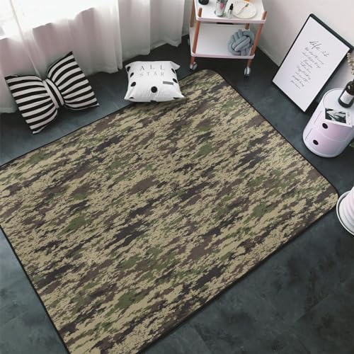 Tapis antidérapant camouflage vert lavable pour chambre d'enfant - 2