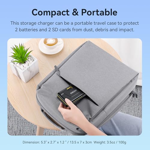 ENEGON LP-E6/LP-E6N Battery 3000mAh & 20W Fast Charger Set for Canon EOS 5D Mark II/III/IV, 5DS, 5DS R, 6D, 7D, 7D Mark II, 60D, 70D, 80D, 90D.Etc, LCD Display - Image 6