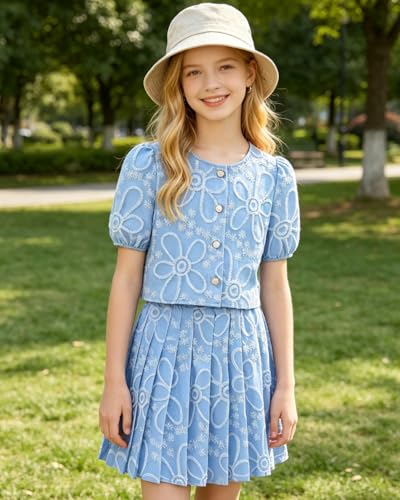 Image of Kids Toddler Girl Summer Clothes Letter Printed T-Shirt Top+ Floral Skirt 2pcs Girl's Skirt Set