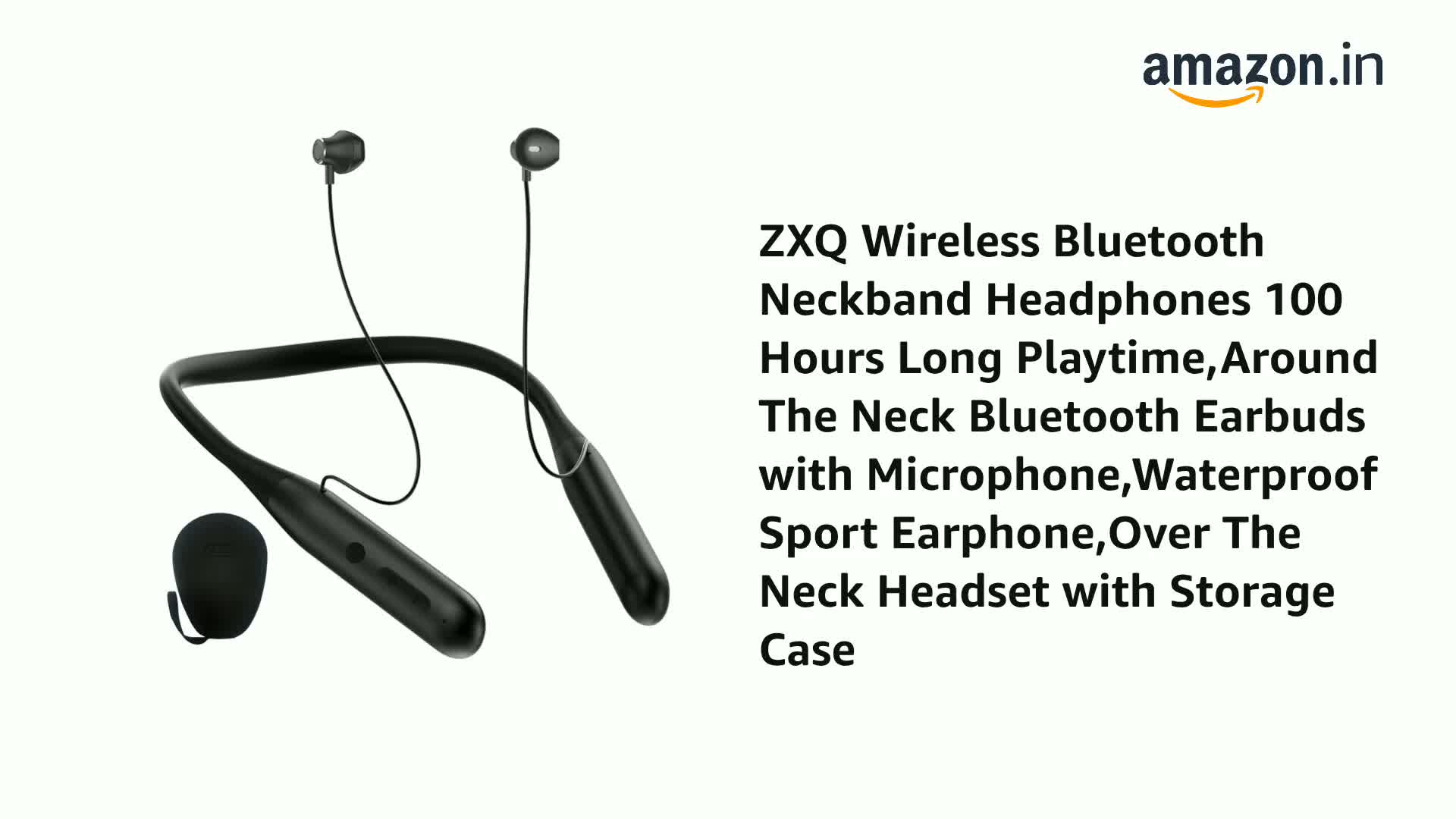 ZXQ Wireless Bluetooth Neckband Headphones 100 Hours Long Playtime