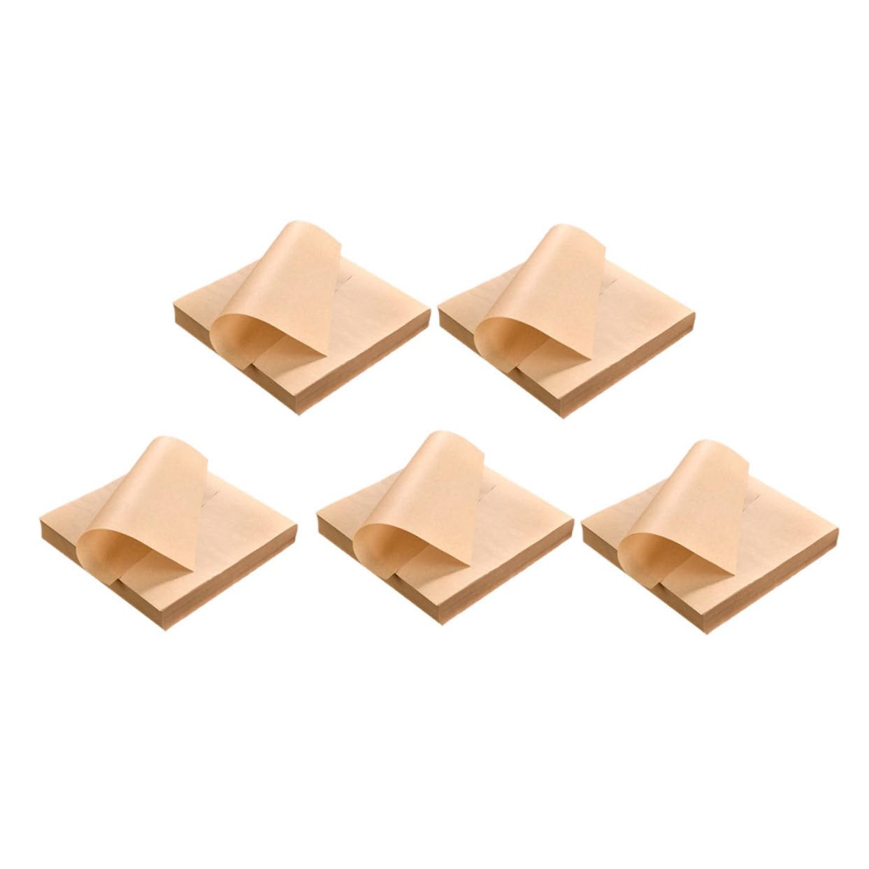 Papel para Hornear Antiadherente Prueba de Aceite 20x20 Cm, Papel Kraft Natural 40 G sin Blanquear, para Hamburguesas y Snacks, Accesorios de Cocina Ecológicos, Adecuado