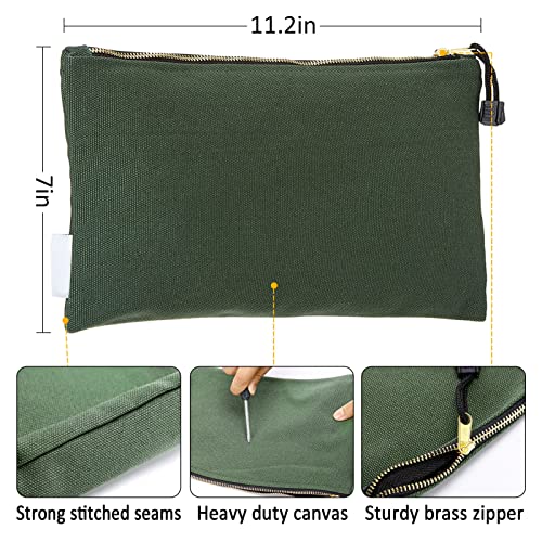 Anphsin 4 Pack Canvas Tool Bags - 16Oz Heavy Duty Canvas Tool Multipurpose Pouch Set Zipper Tote Bag Household Small Tool Storage Organizer With Dependable Metal Zippers (4 Colors) #TOP3