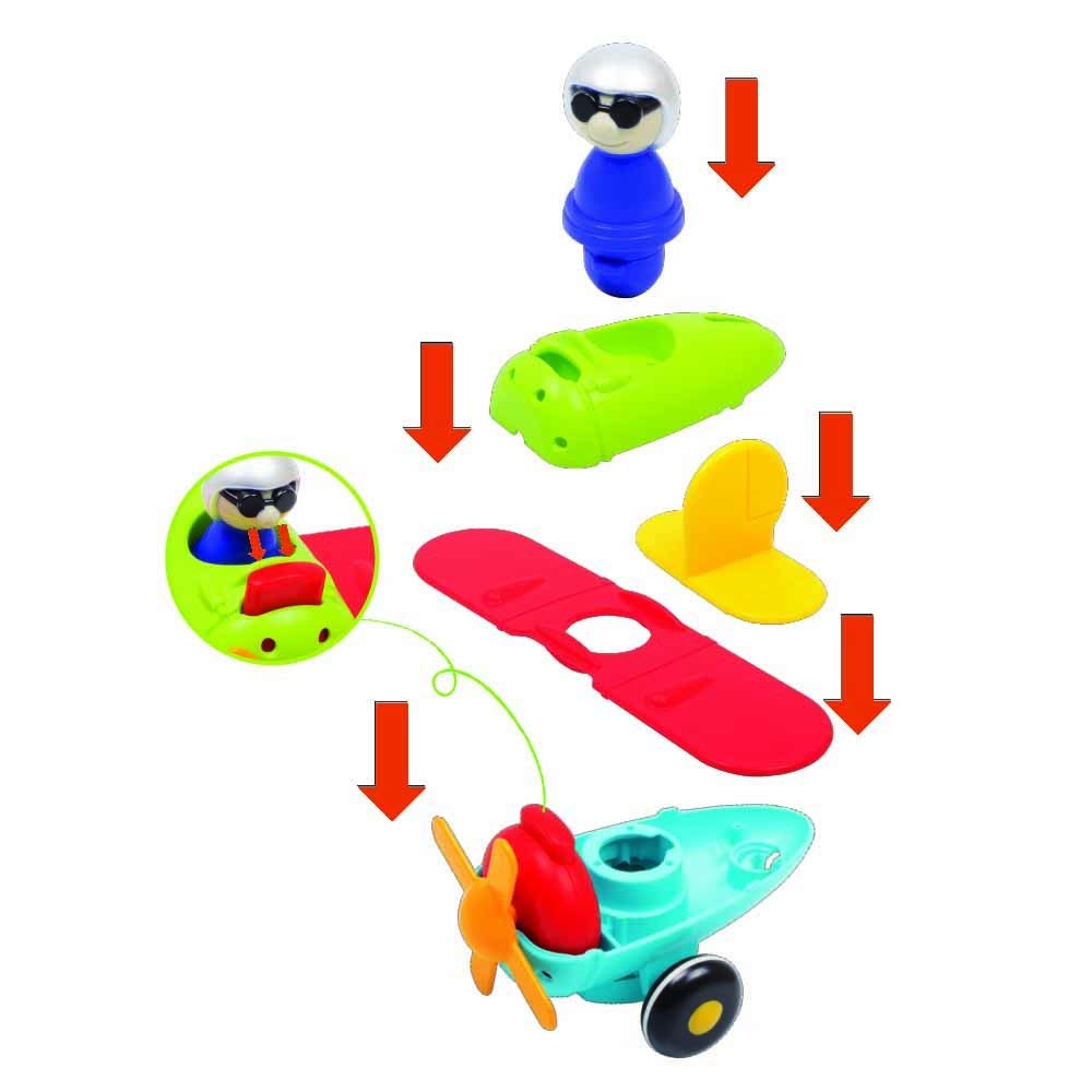 Giggles - Build N Play Aeroplane, DIY Activity Toy with Pull Back, Improves Logical Thinking, 3 Years & Above, Infant and Preschool Toys,Multicolor 2