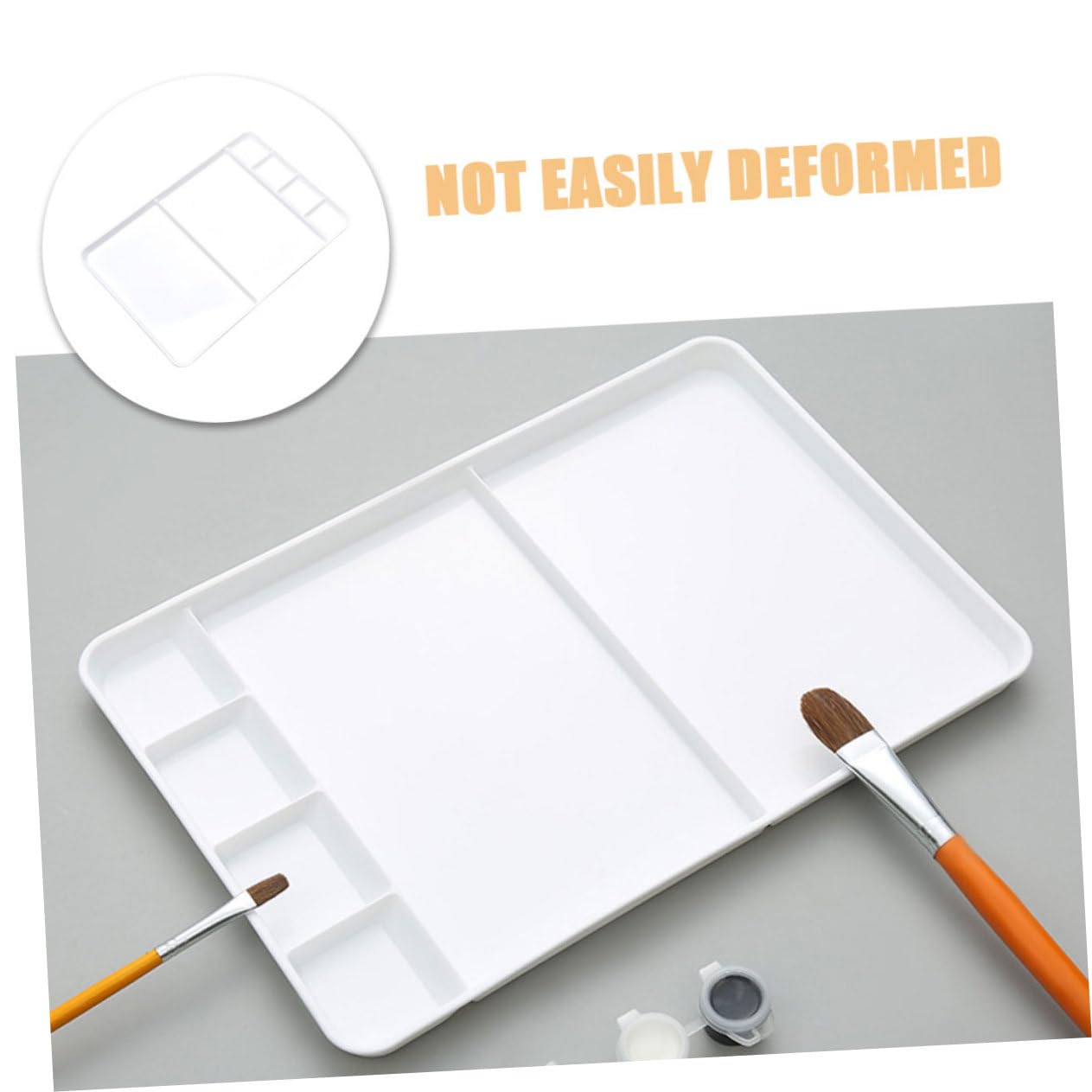 Palette de Peinture Plastique PP Blanche à Compartiments, pour Aquarelle