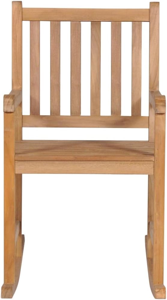Rocking Chair with Gray Cushion,Comfortable Outdoor Chairs,Deck Lounge Chairs,Outdoor Dining Chair,Porch Chairs,for Both Indoor and Outdoor Use, Solid Teak Wood