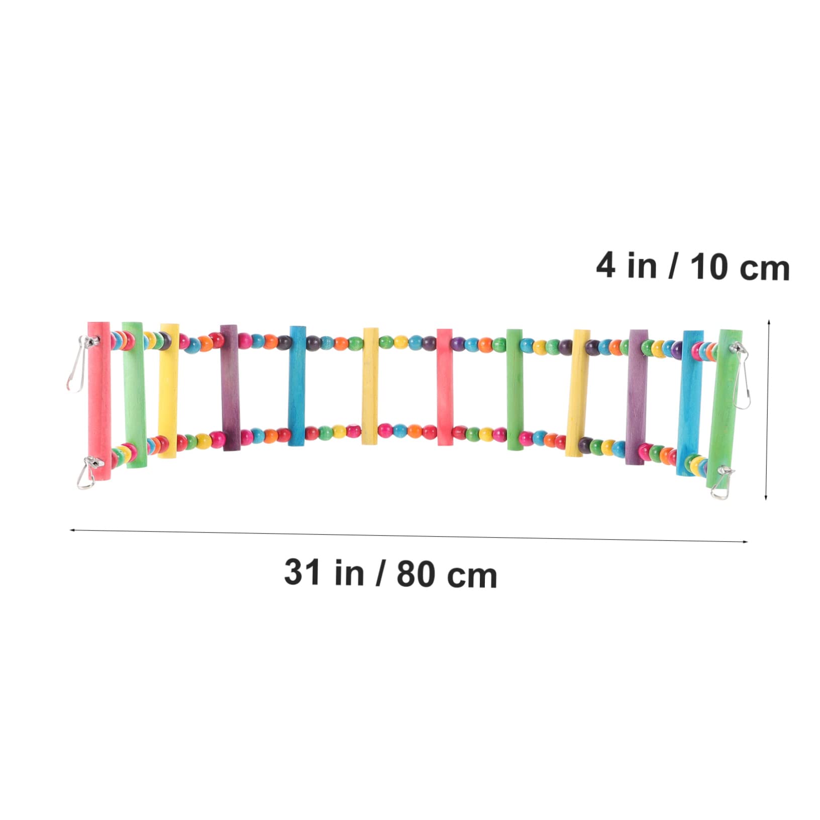 TOGEVAL Parrot Accessory 12 Step Bird Ladder Natural Wood Ladder for Budgies Parrot Swing Toy for Small Birds Random Color