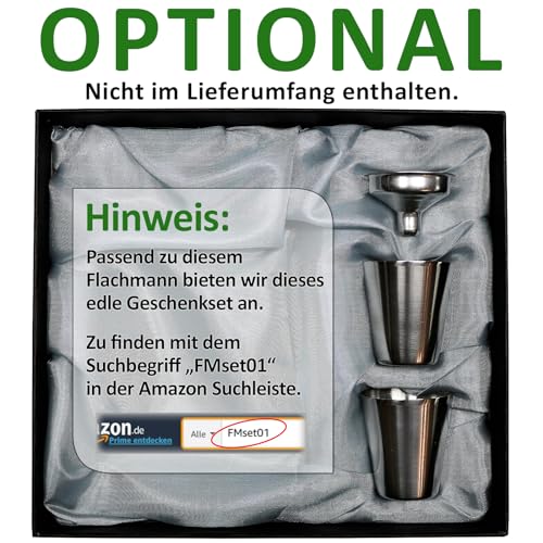 Persönliches Geschenk für Jäger Waidmannsheil Holz Flachmann mit individueller Gravur von eigenem Namen Jagd & Jagen – Ansicht 6