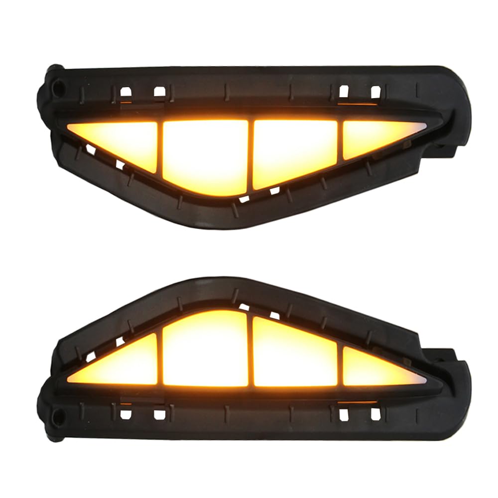 Lampade diurne del Riloer, luci da corsa Daytime a LED con luce di guida bianca + segnale di svolta dinamico giallo, lampada di segnale di svolta del paraurti LED con 2 modalità luminose
