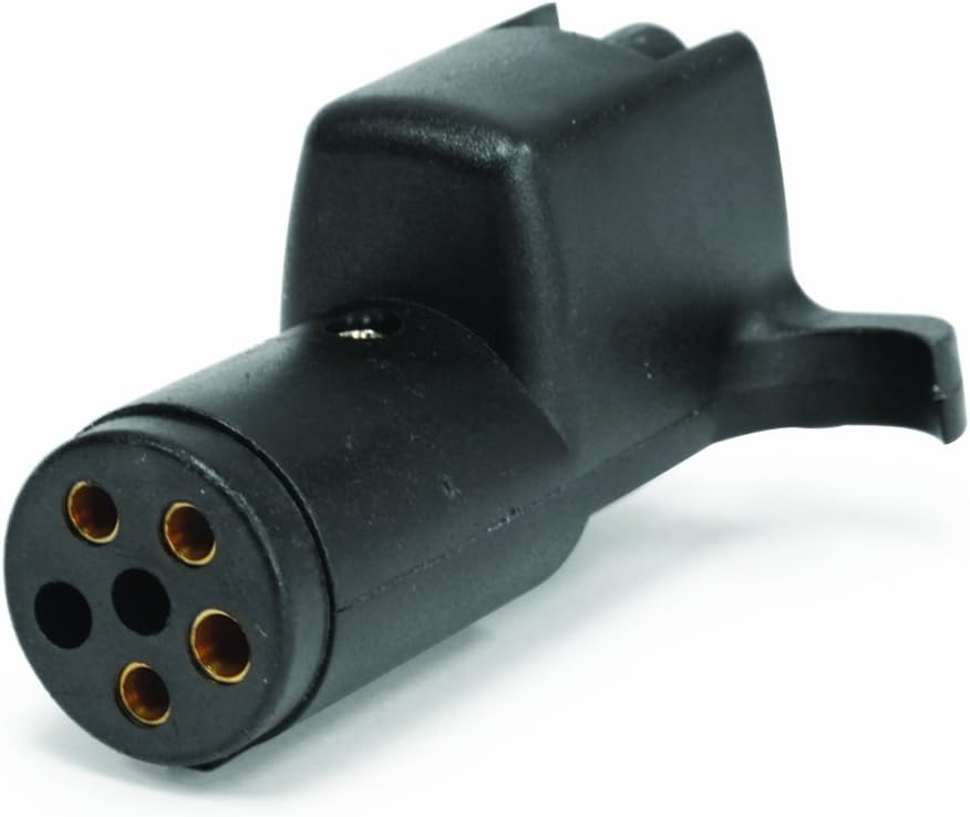 Camco 64790 6Way Round Pin to 4Way Flat Trailer Connector Adapter