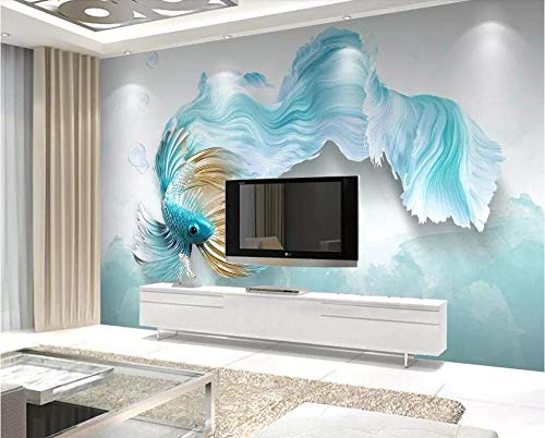 Décoration murale grand format papier peint bleu abstrait de luxe - 2