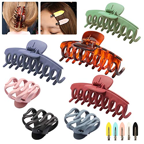 12PCS Big Hair Claw Clips,Matte Plastic Hair Claw Clips No Bend Hair Clips Nonslip Large Claw Clip For Women and Girls