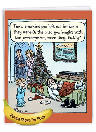 Nobleworks - Big Funny Card For Christmas (8.5 X 11 Inch) - Jumbo Cartoon Notecard, Happy Holiday Humor - Prescription Brownies J4331Xsg #TOP7