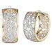 14K Gold Silver Wide Filigree Hoop Earrings Hollow Carved Flower Texture Earrings For Womens Girls