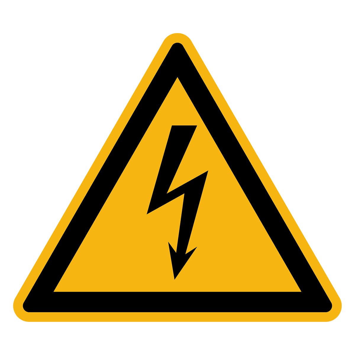 Sticker Danger Warning NF ISO 7010 - Laminated Triangular Signage Adhesive Sticker Water and UV Resistant - Electricity - 35x35 cm