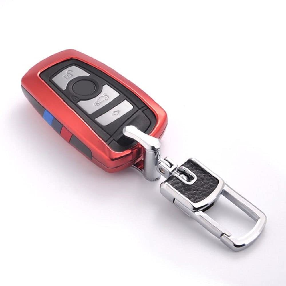 Męskie i damskie etui na kluczyki samochodowe, brelok do kluczy, pasuje do BMW 1 2 3 4 5 6 7 X1 X3 X4 X5 X6 F30 F34 F10 F07 F20 G30 F15 F16, czerwony zestaw