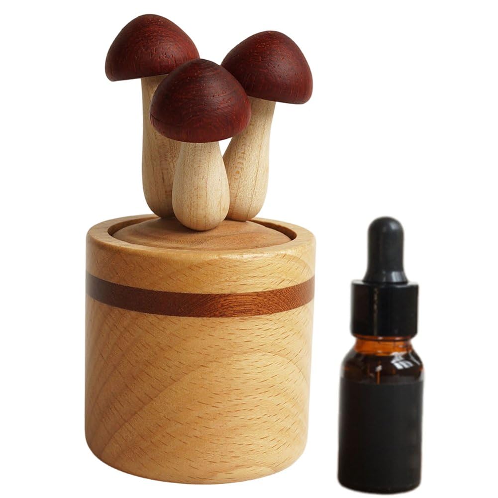 Diffuseur d'huiles essentielles champignon en bois pour créer un cocon de douceur