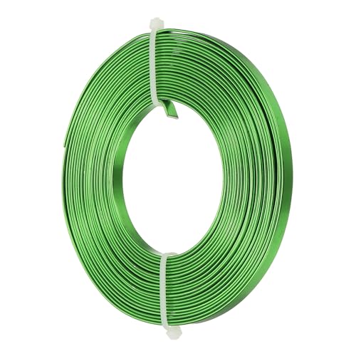 Image of uxcell 18 Gauge Flat Aluminum Wire, 16.40 ft 5mm Wide Aluminum Crafts Wire for Flower Bonsai Crafts Carving DIY Bezel Sculpting Gem Metal Wrap, Dark Green