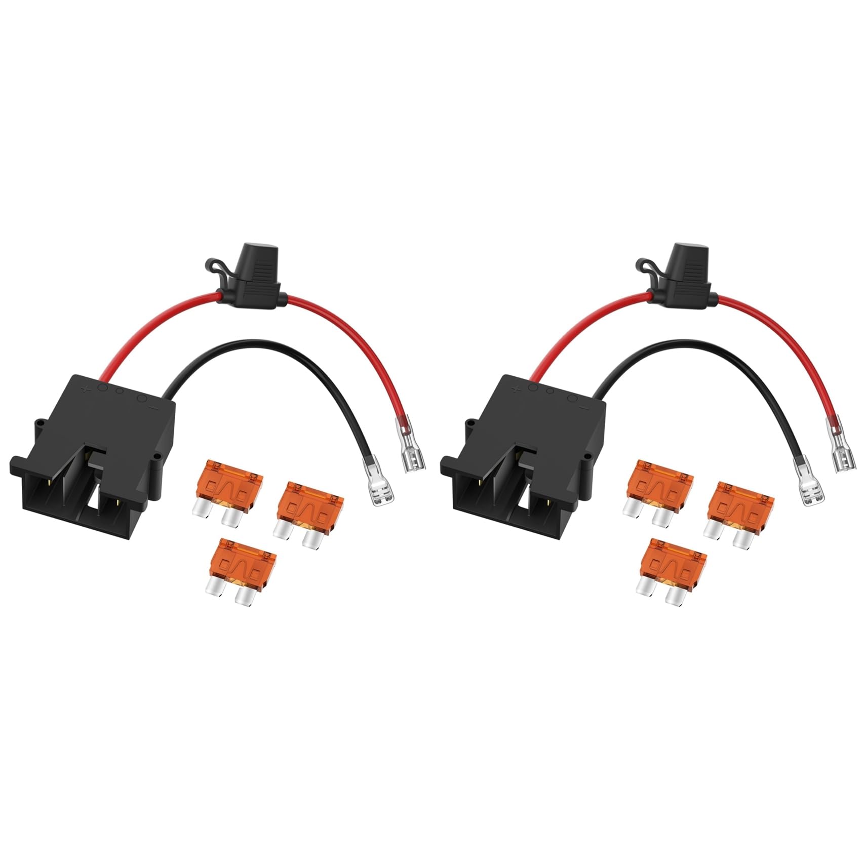 2X Replacement Wire Harness Connector for 12 Volt Price Battery with 12 AWG Wire 3 Replaceable Fuses